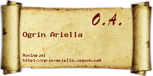 Ogrin Ariella névjegykártya